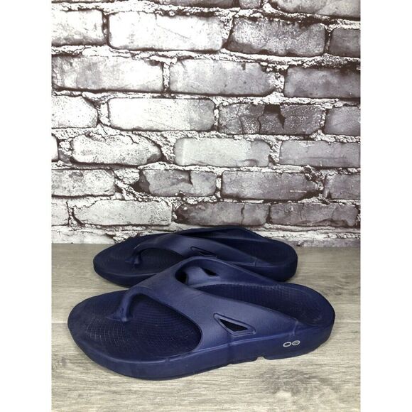 OOFOS OOriginal Navy Blue Lightweight Recovery Flip Flops Sandals Men 42EU/9M US - Picture 8 of 16